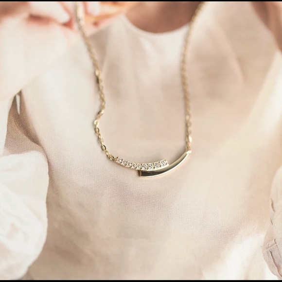 New 925 Sterling Silver Diamond Arc Pendant Ne… - Picture 5 of 5